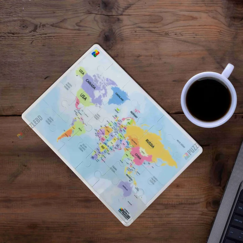 Educational World Map Puzzle for Kids