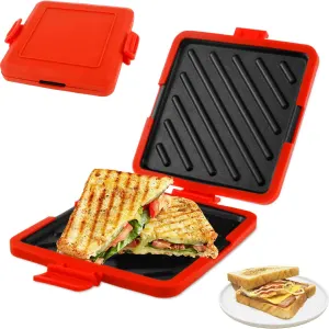 Food Grade Silicone Easy to Use Microwave Sandwich Maker with Adjustable Silicone Straps Quick, Even Cooking for Crispy Toasties