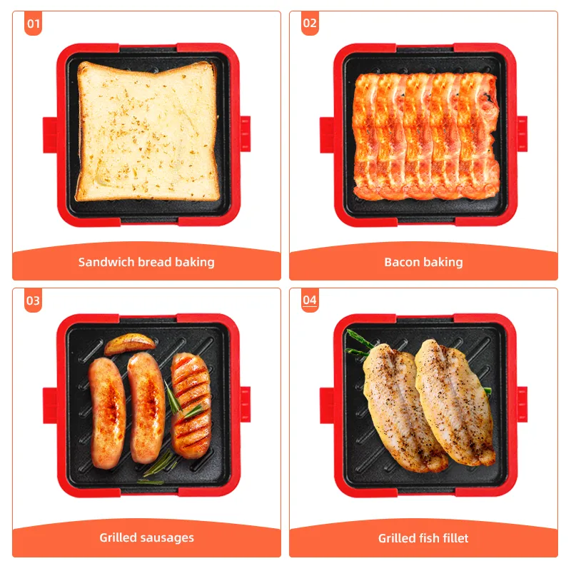 Food Grade Silicone Easy to Use Microwave Sandwich Maker with Adjustable Silicone Straps Quick, Even Cooking for Crispy Toasties