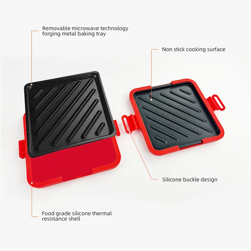 Food Grade Silicone Easy to Use Microwave Sandwich Maker with Adjustable Silicone Straps Quick, Even Cooking for Crispy Toasties