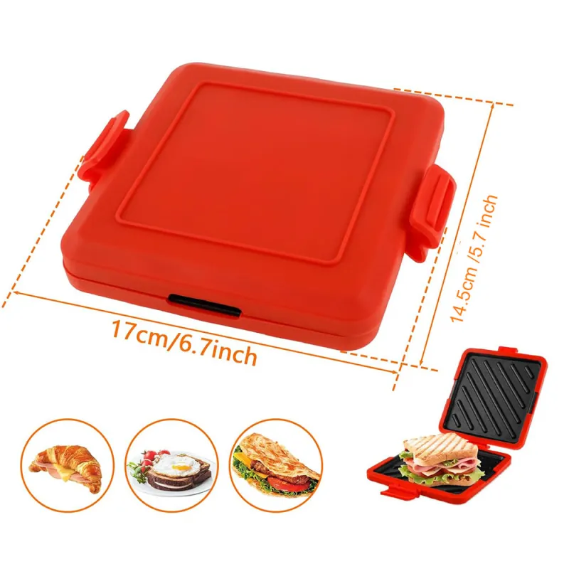 Food Grade Silicone Easy to Use Microwave Sandwich Maker with Adjustable Silicone Straps Quick, Even Cooking for Crispy Toasties