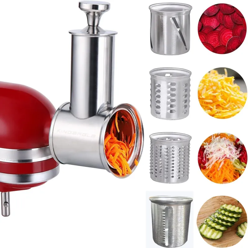 KA304 Large Stainless Steel Slicer Shredder Attachment for KitchenAid Mixers,Dishwasher Safe Vegetable Cheese Grater Accessories