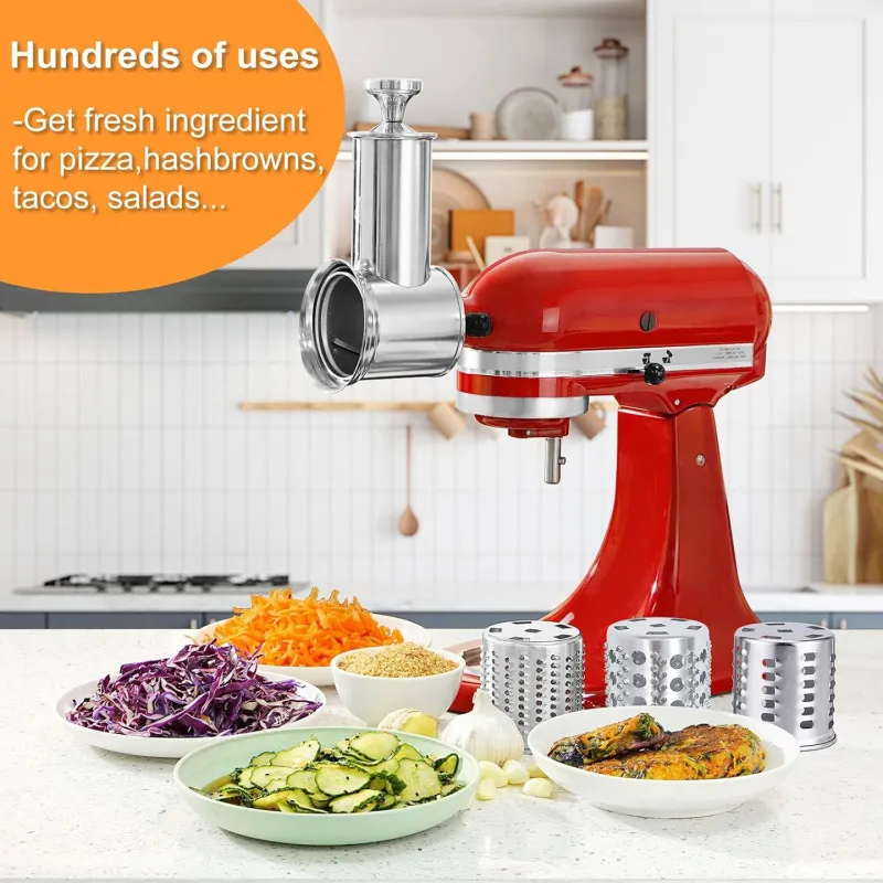 KA304 Large Stainless Steel Slicer Shredder Attachment for KitchenAid Mixers,Dishwasher Safe Vegetable Cheese Grater Accessories