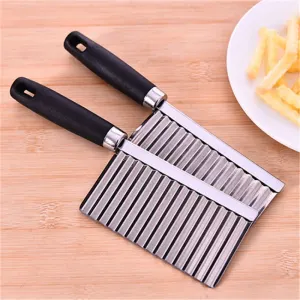 Creative Wavy Shaped French Fry Cutter Potato Slicer Multi-functional Stainless Steel Safe Easy To Use Clean