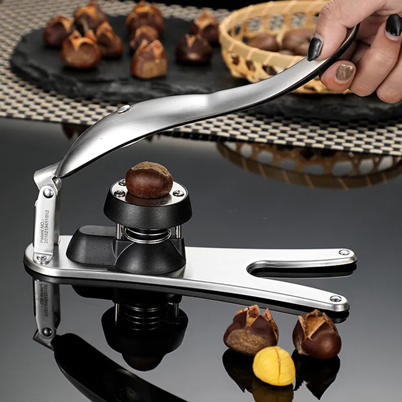 Chestnut Clip Cutter Nut Opener Gadgets 2 In 1 Quick Walnut Pliers Metal Nutcracker Sheller Kitchen Tools Cutter Stainless Steel