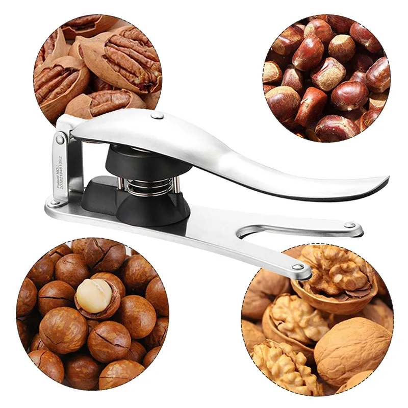 Chestnut Clip Cutter Nut Opener Gadgets 2 In 1 Quick Walnut Pliers Metal Nutcracker Sheller Kitchen Tools Cutter Stainless Steel