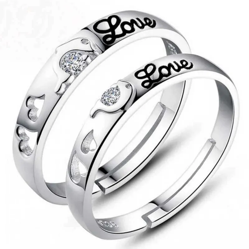 কোডঃ FR01; Silver Plated Couple Finger Ring