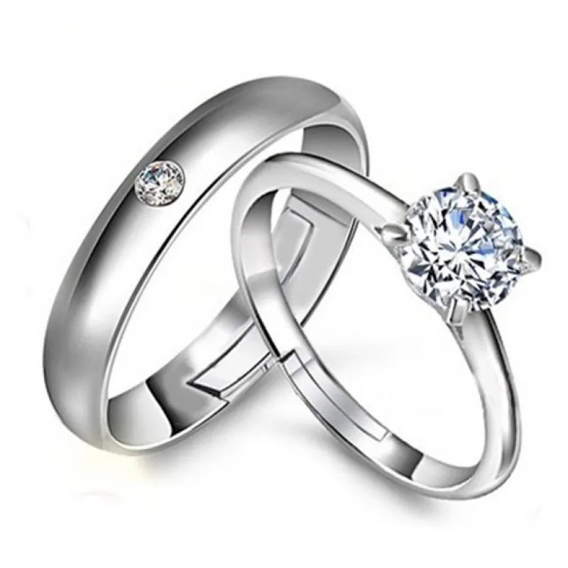 কোডঃ FR04; Silver Plated Couple Finger Ring