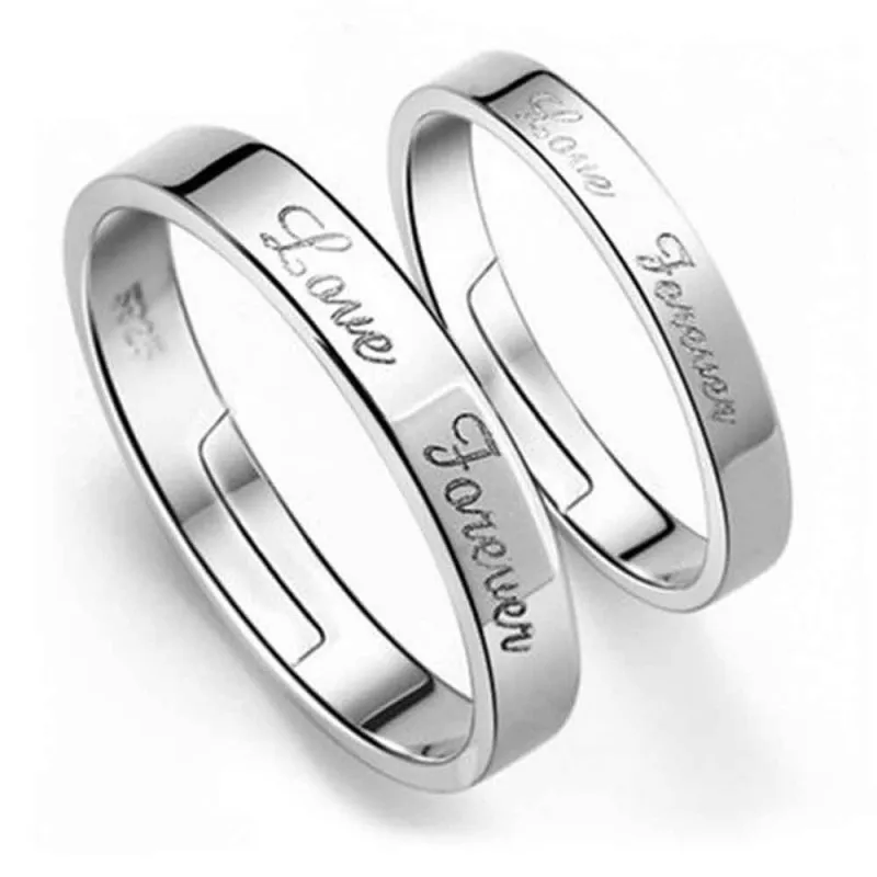 কোডঃ FR07; Silver Plated Couple Finger Ring