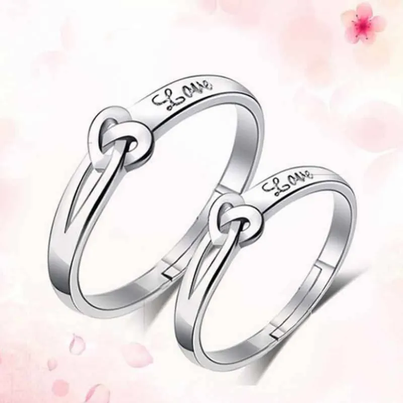 কোডঃ FR09; Silver Plated Couple Finger Ring