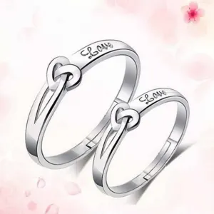 কোডঃ FR09; Silver Plated Couple Finger Ring