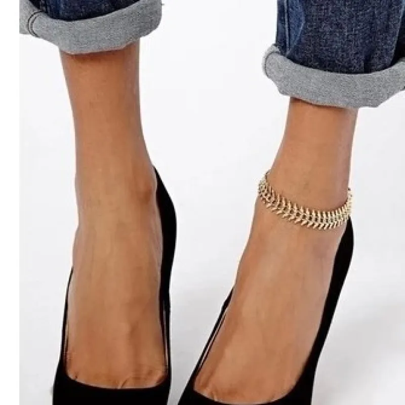 কোডঃ ANK04; Fish Bone Anklet (For 1 Leg)