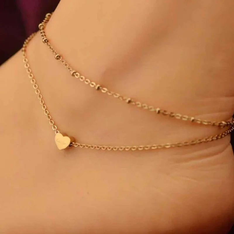 কোডঃ ANK08; Heart Shape Anklet (For 1 Leg)