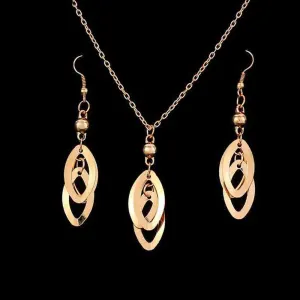 কোডঃ PND05; Leaf Fashionable Jewelry Set (Pendant & Earring)