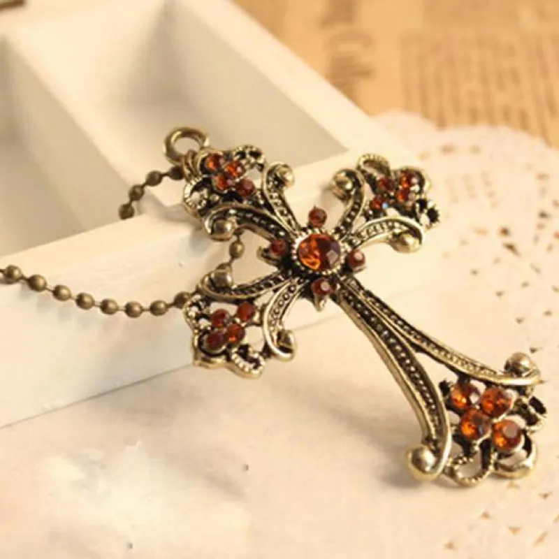 কোডঃ PND03; Antique Bronze Cross Pendant