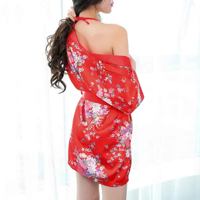 কোডঃ ND10; Crimson Blossom Chinese Night Dress (Free Size-Upto 38 Size)