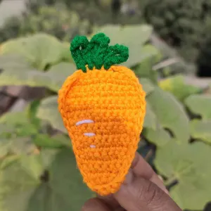 কোডঃ CR12; Handmade Crochet Carrot Hair Clip (1 Piece) 🥕✨