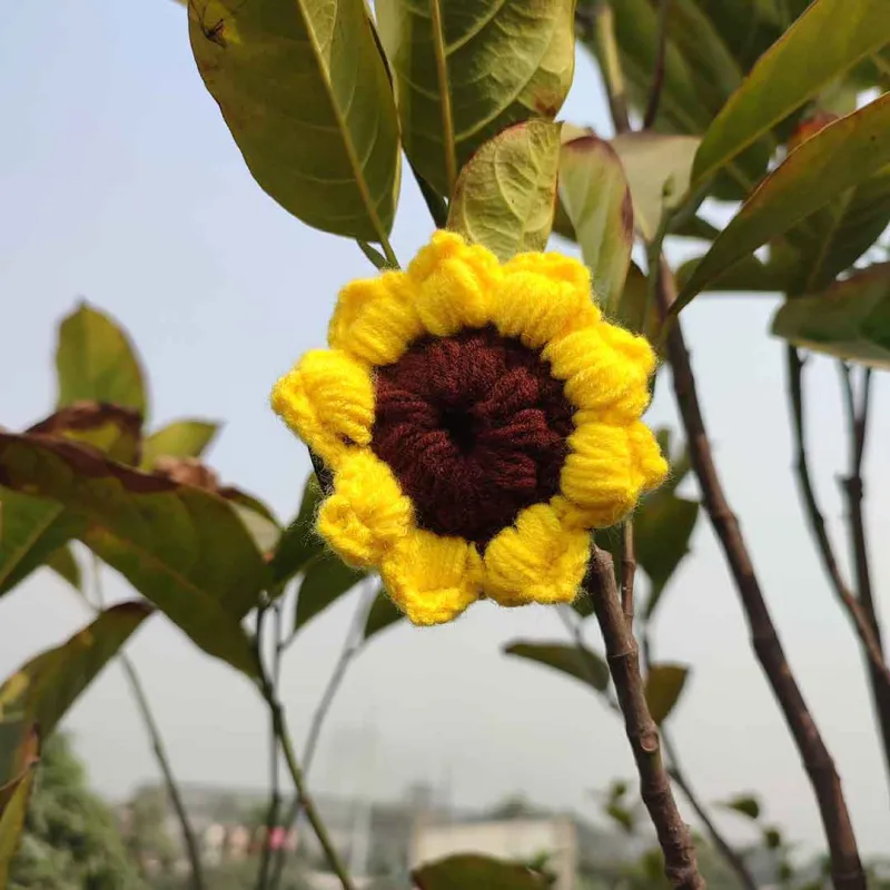 কোডঃ SFK31; Handmade Crochet Sunflower Kakra Band/Punch Clip 🌻✨