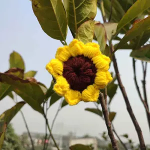 কোডঃ SFK31; Handmade Crochet Sunflower Kakra Band/Punch Clip 🌻✨
