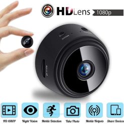 A9 Mini Camera 128G HD 1080P 150-Degree Viewing Angle Wireless WiFi IP Network Monitor Security Night Version Cam,Black